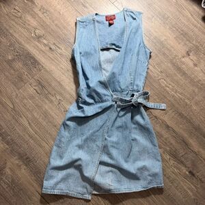 Vintage 90s Limited Jeans denim wrap dress size S